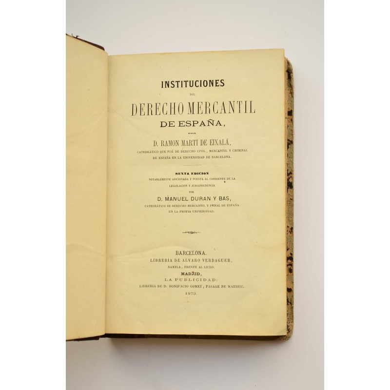Insitituciones del derecho mercantil de España