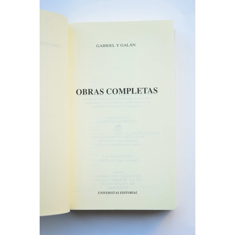 Gabriel y Galán. Obras completas. Poesía
