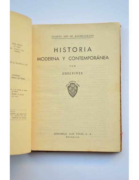 Historia moderna y contemporánea. Cuarto curso
