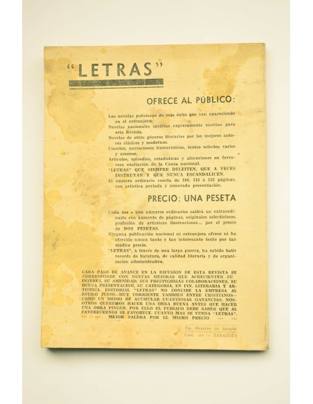 Letras : revista literaria popular.-- Año III, Nº 25 (julio, 1939)