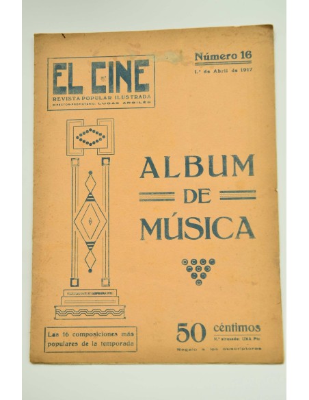 El cine. Revista popular ilustrada. Nº 16, 1917. Álbum de música