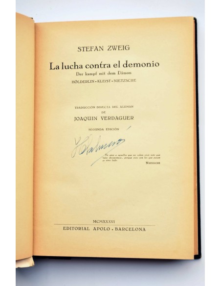 La lucha contra el demonio : Hölderlin, Kleist, Nietzsche