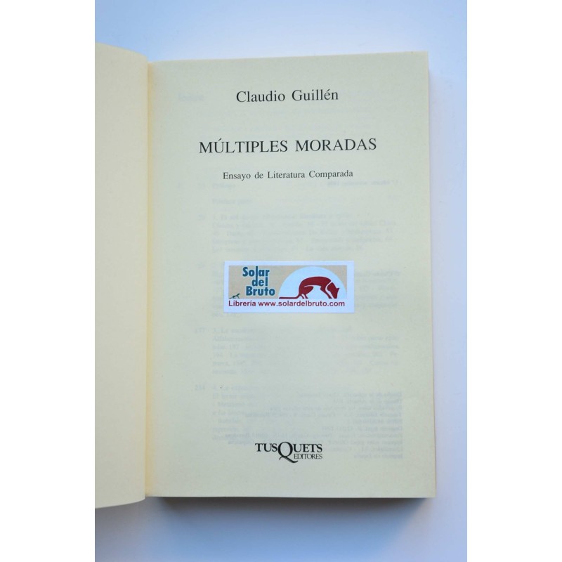 Múltiples moradas. Ensayo de literatura comparada