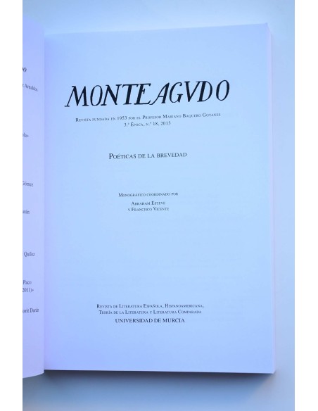 Monteagudo : Poéticas de la brevedad -- Nº 18 (2013)