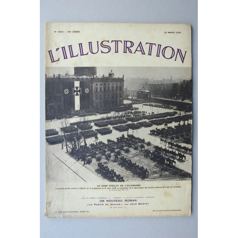 L'ILLUSTRATION : journal hebdomadaire universelle.-- Nº 4803-92º anée (23 mars 1935)