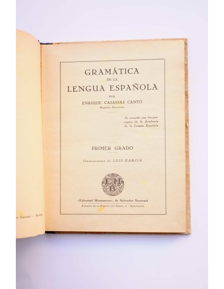 Gramática de la lengua española. Primer grado
