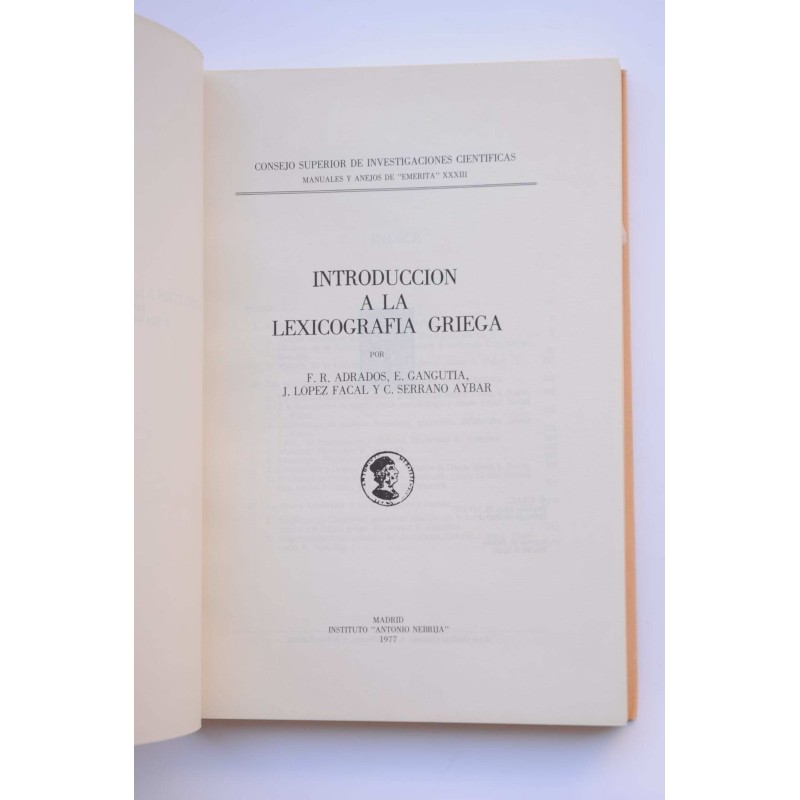Introducción a la lexicografía griega