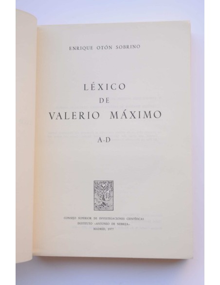 Léxico de Valerio Máximo. A-D