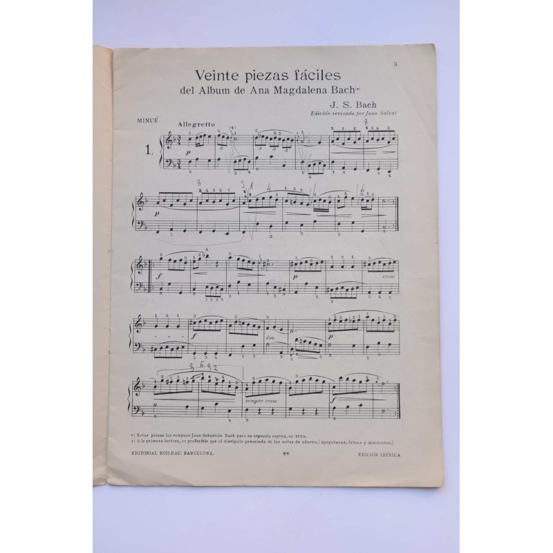 20 piezas fáciles del álbum de Magdalena Bach