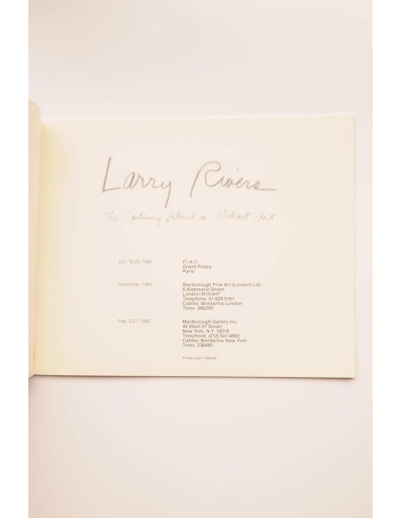 Larry Rivers. The Continuing interest in abstract Art : [catálogo de exposiciones]