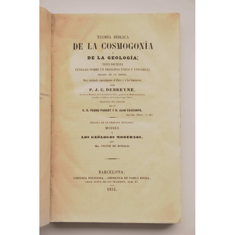 Teoría bíblica de la cosmogonía y de la geología 