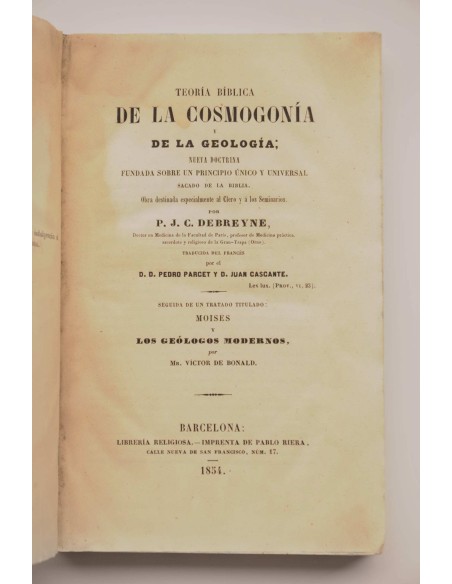 Teoría bíblica de la cosmogonía y de la geología 