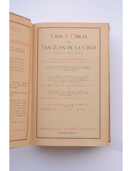 Vida y obras de San Juan de la Cruz