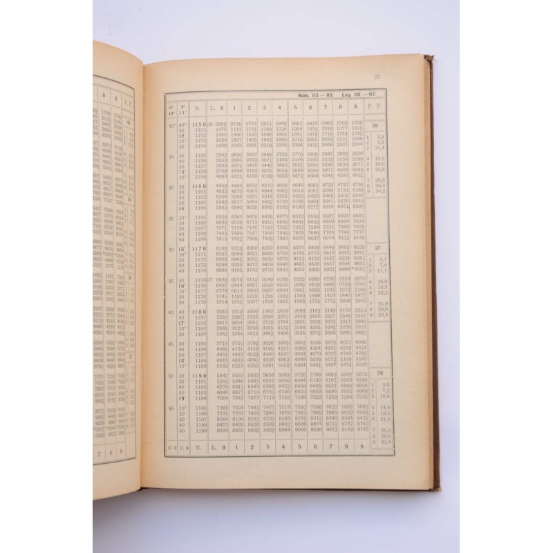 Tablas de logaritmos trigonométricas y de interés