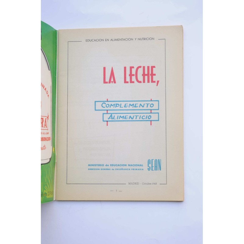La leche. Complemento alimenticio