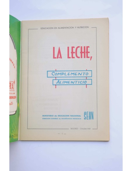 La leche. Complemento alimenticio