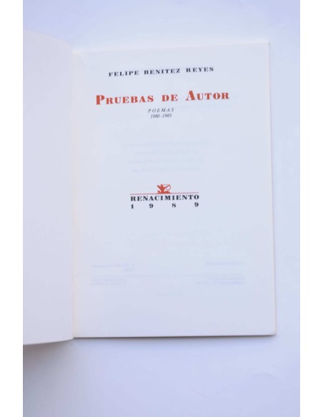 Pruebas de autor. Poemas 1980-1985