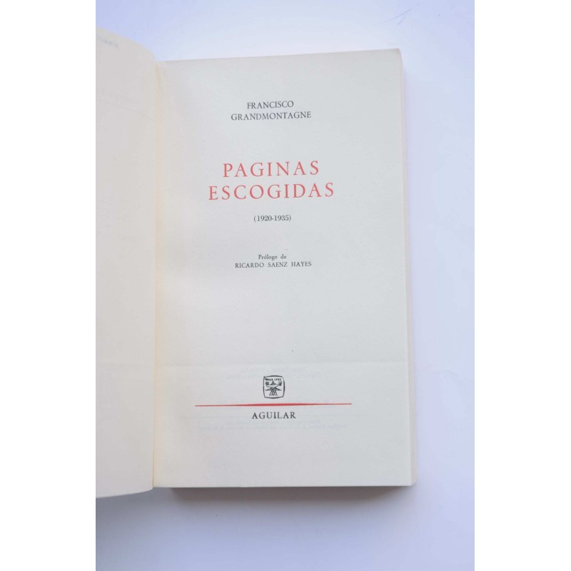 Páginas escogidas. 1920-1935