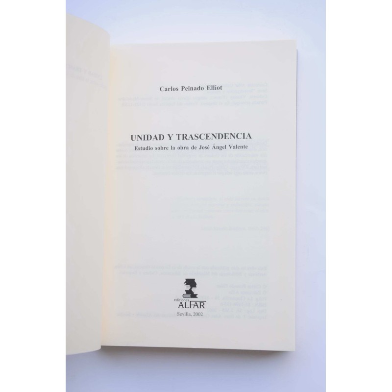 Unidad y trascendencia. Estudio sobre la obra...