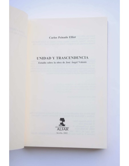 Unidad y trascendencia. Estudio sobre la obra de José Angel Valente
