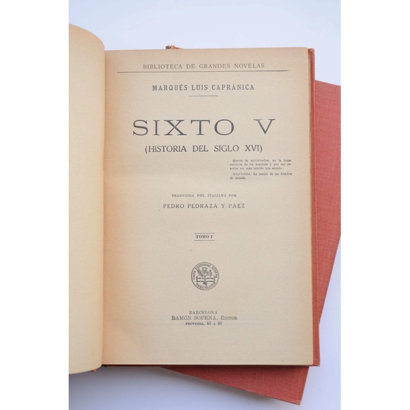 Sixto V. Historia del siglo XVI