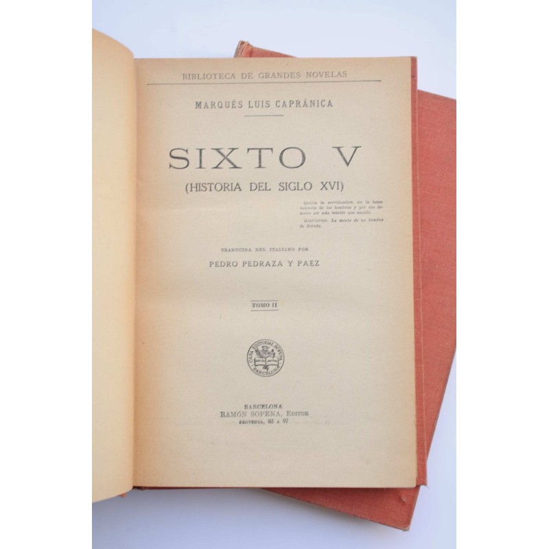 Sixto V. Historia del siglo XVI