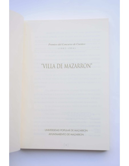 Villa de Mazarrón. Premios del Concurso de cuentos 1982 - 1994
