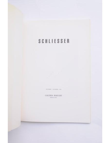 Schliesser. Catálogo de exposiciones, 1990