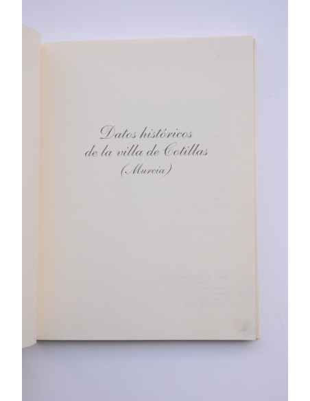 Datos históricos de la villa de Cotillas (Murcia)