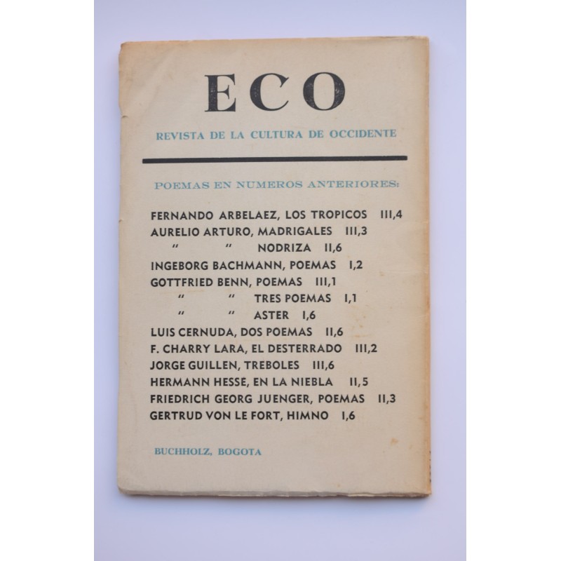 Eco. Revista cultural de occidente. Tomo IV 1,...