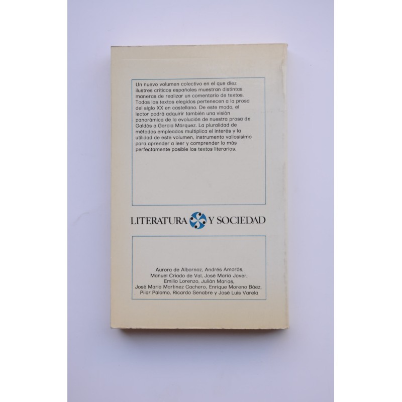 El comentario de textos, 2. De Galdós a García...
