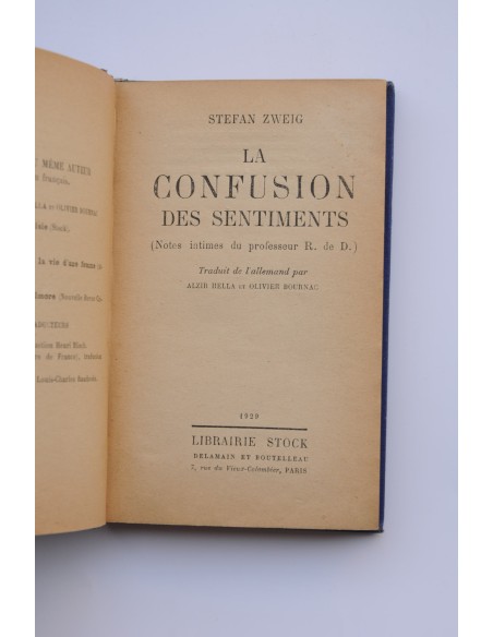 La confusion des sentiments : notes intimes du professeru R. De D.