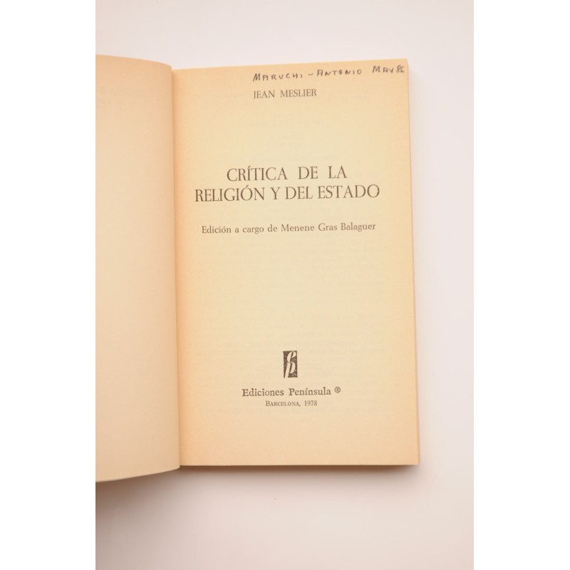 Crítica de la religión y del estado