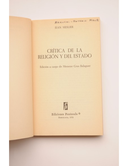 Crítica de la religión y del estado