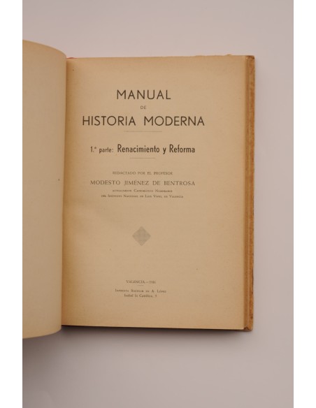 Historia moderna. 1ª parte: Renacimiento y Reforma