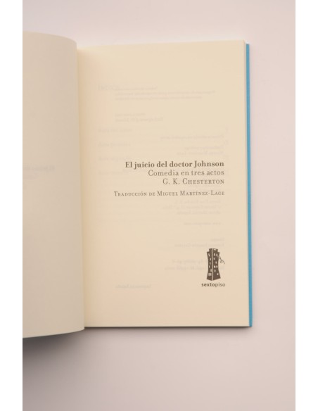 El juicio del doctor Johnson. Comedia en tres actos
