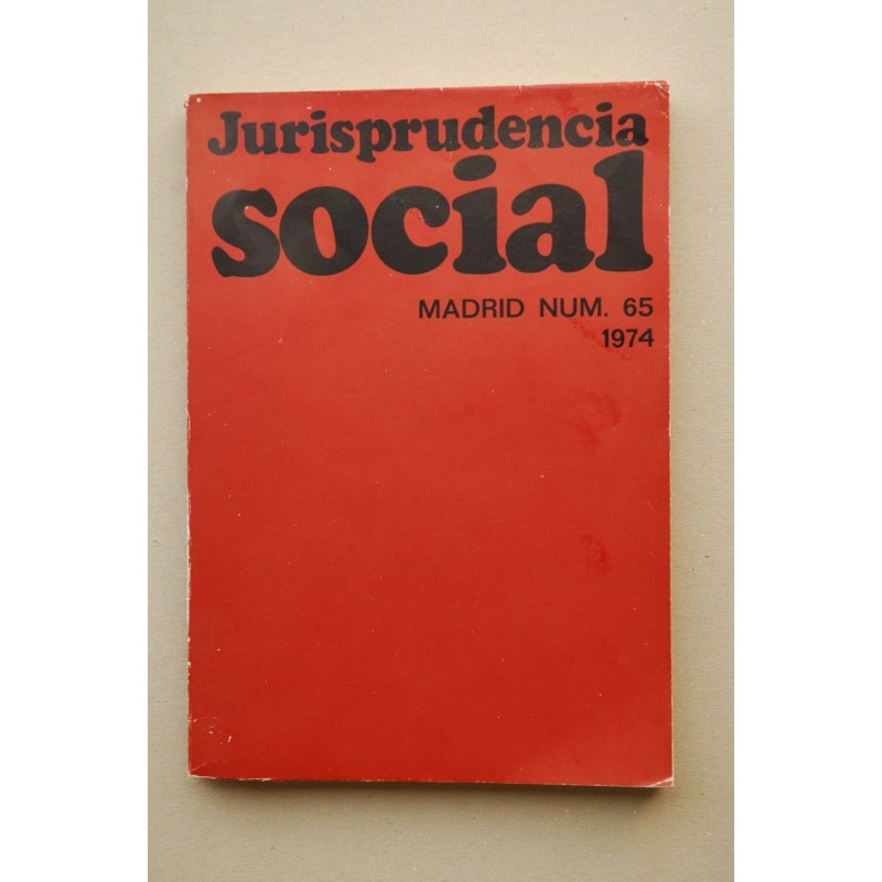 Jurisprudencia social. -- Nº 65 (1974)