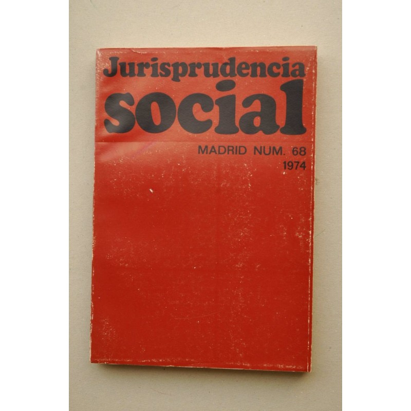 Jurisprudencia social. -- Nº 68 (1974)