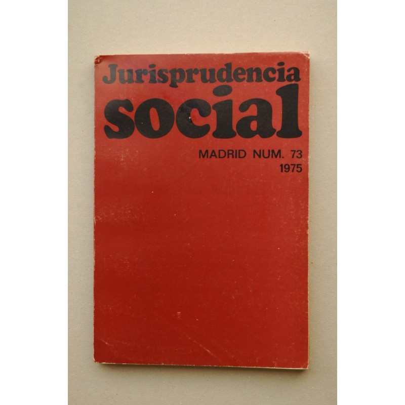 Jurisprudencia social. -- Nº 73 (1975)