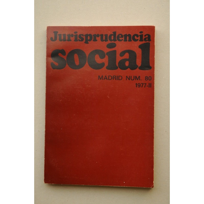 Jurisprudencia social. -- Nº 80 (1977-II)