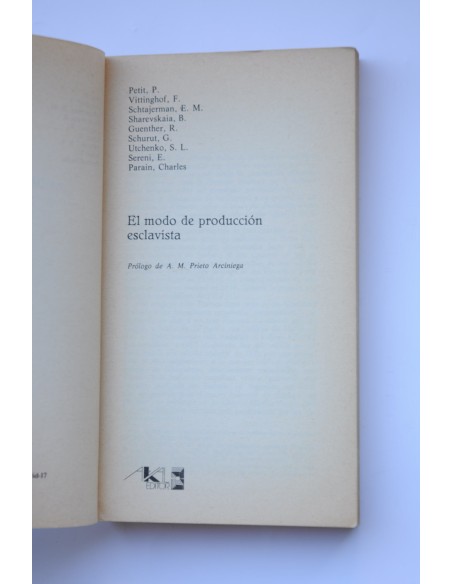 El modo de producción esclavista
