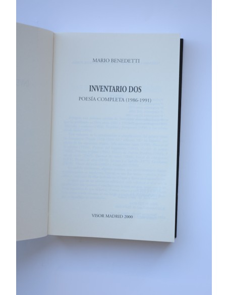 Inventario Dos. Poesía 1986 - 1991