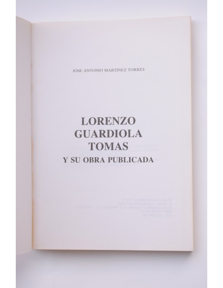 Lorenzo Guardiola Tomás y su obra publicada