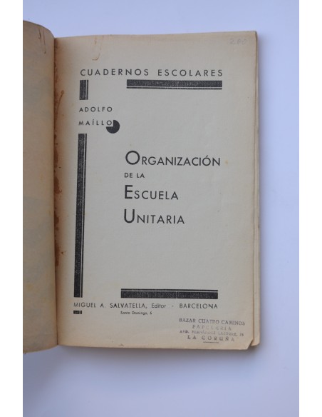 Organización de la escuela unitaria