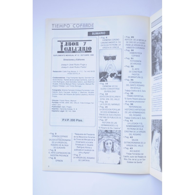 Tabor y Calvario. Octubre 1990. Nº 12