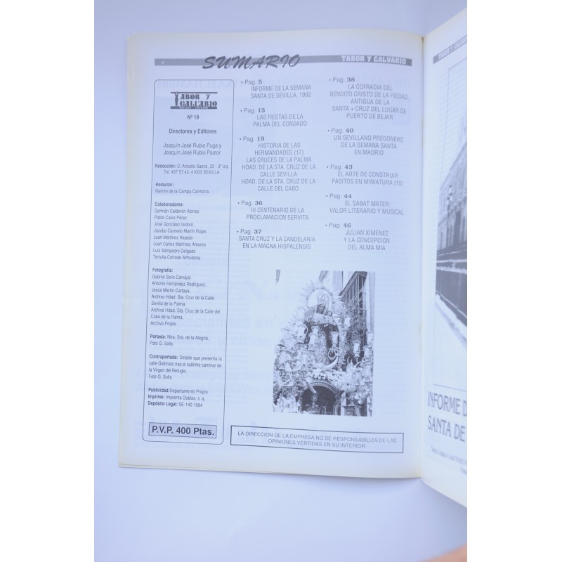 Tabor y Calvario, 1984. Nº 19