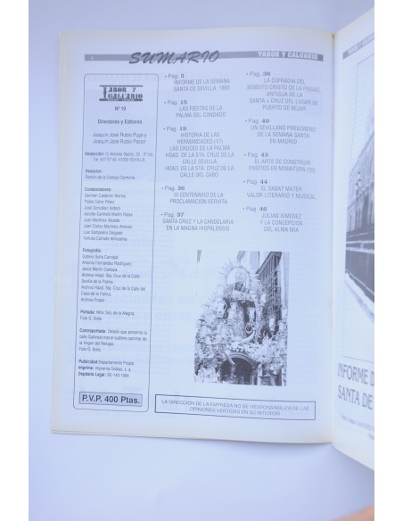 Tabor y Calvario, 1984. Nº 19