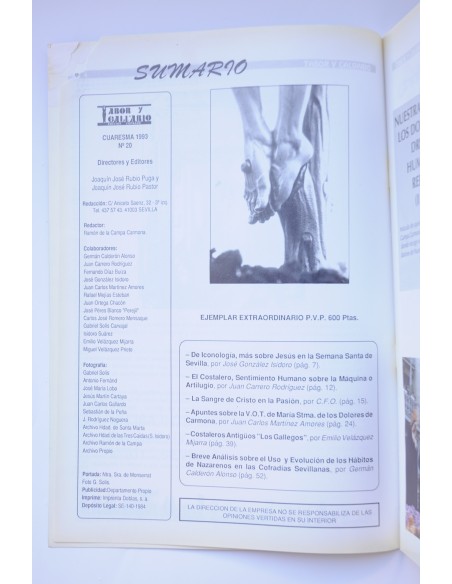 Tabor y Calvario. Cuaresma 1993. Nº 20