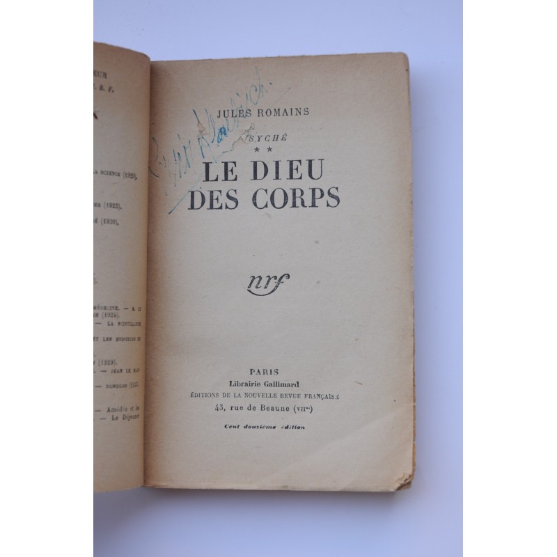 Le dieu des corps : psyché