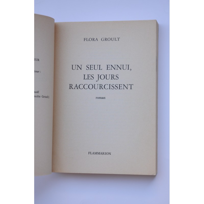 Un seul ennui, les jours raccourciseent 